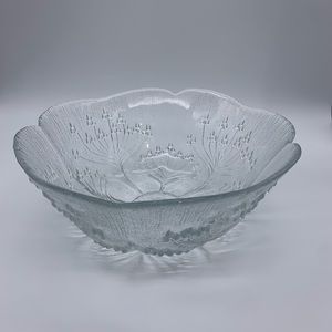 Beautiful Vintage Dansk Floriform Glass Serving Bowl Italy